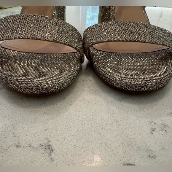Cole Haan Womens Josie Gold Glitter Block Heel Dress Sandals Shoes Sz 9.5B NEW - Picture 3 of 10